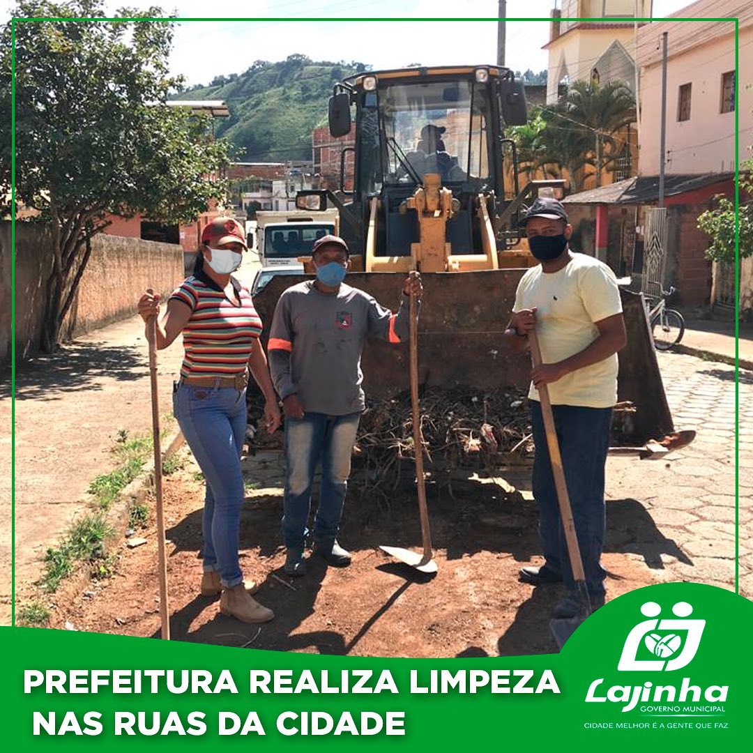 PREFEITURA MANTÉM LIMPEZA DE VIAS PÚBLICAS EM LAJINHA
