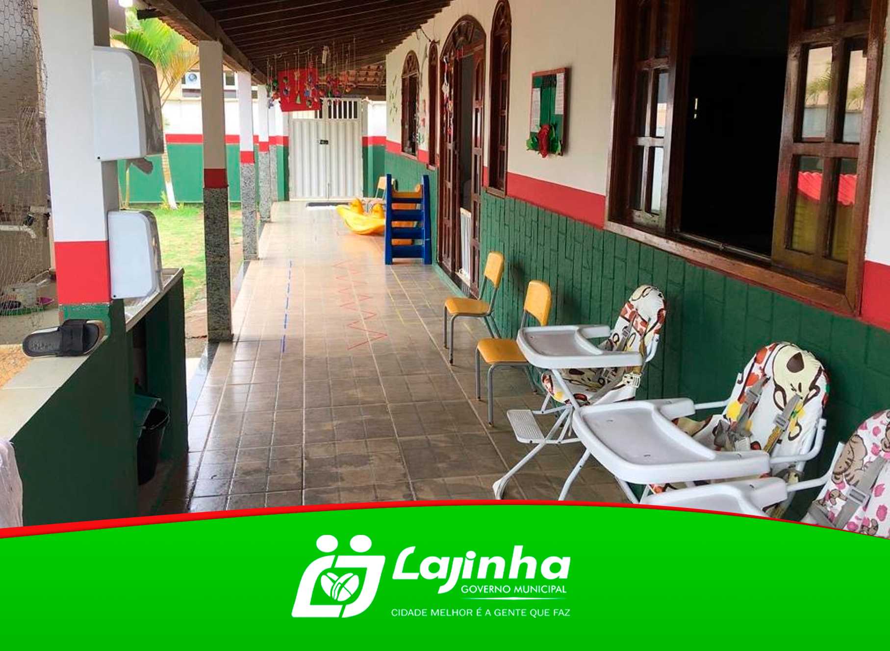 PREFEITURA DE LAJINHA REALIZA REVITALIZAÇÃO DO PRÉDIO DA CRECHE MARIA ANÍSIA HERMISDORFF